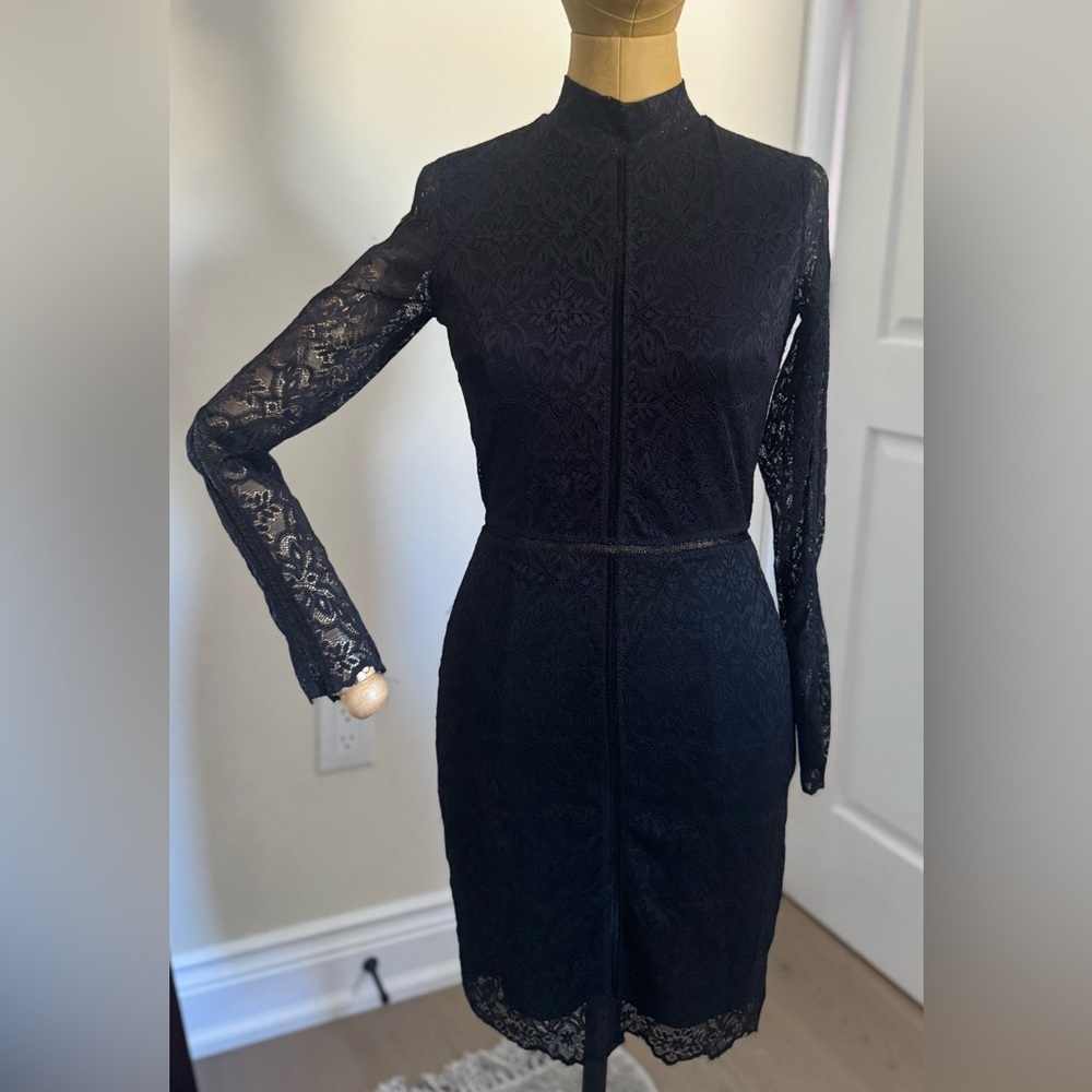 ARITZIA WILFRED Black Long Sleeve Lace Dress (US 2)